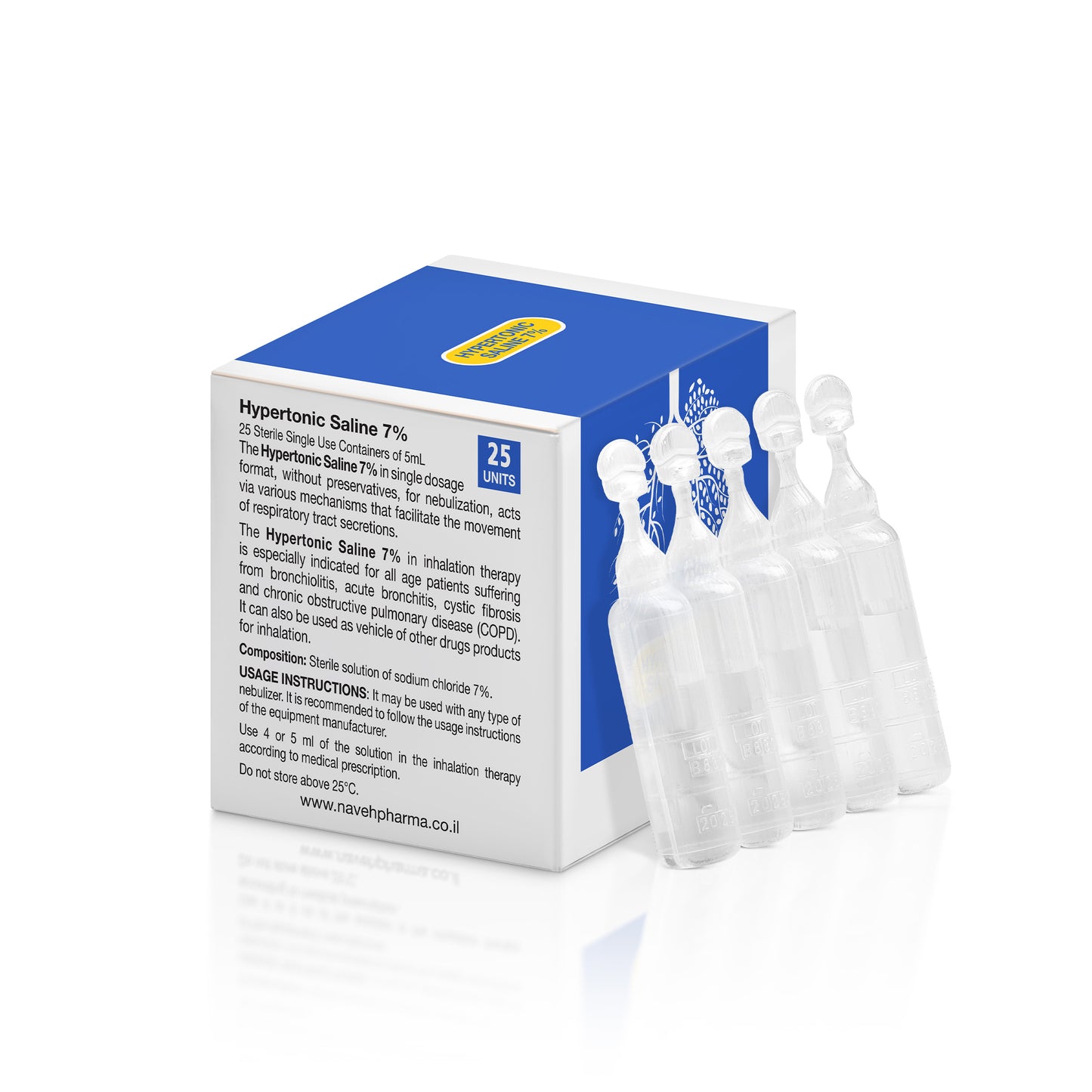 Saline Solution 7% for Respiratory Relief (25 Vials)