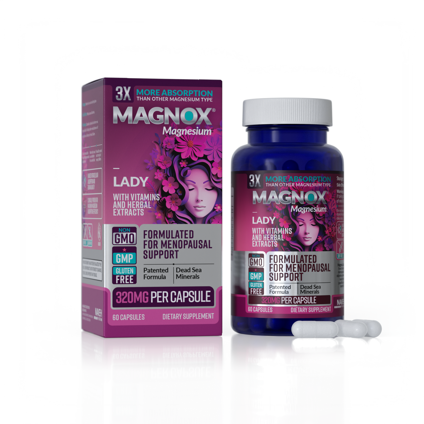 Magnox Lady new - 60 Magnesium Capsules (Copy)
