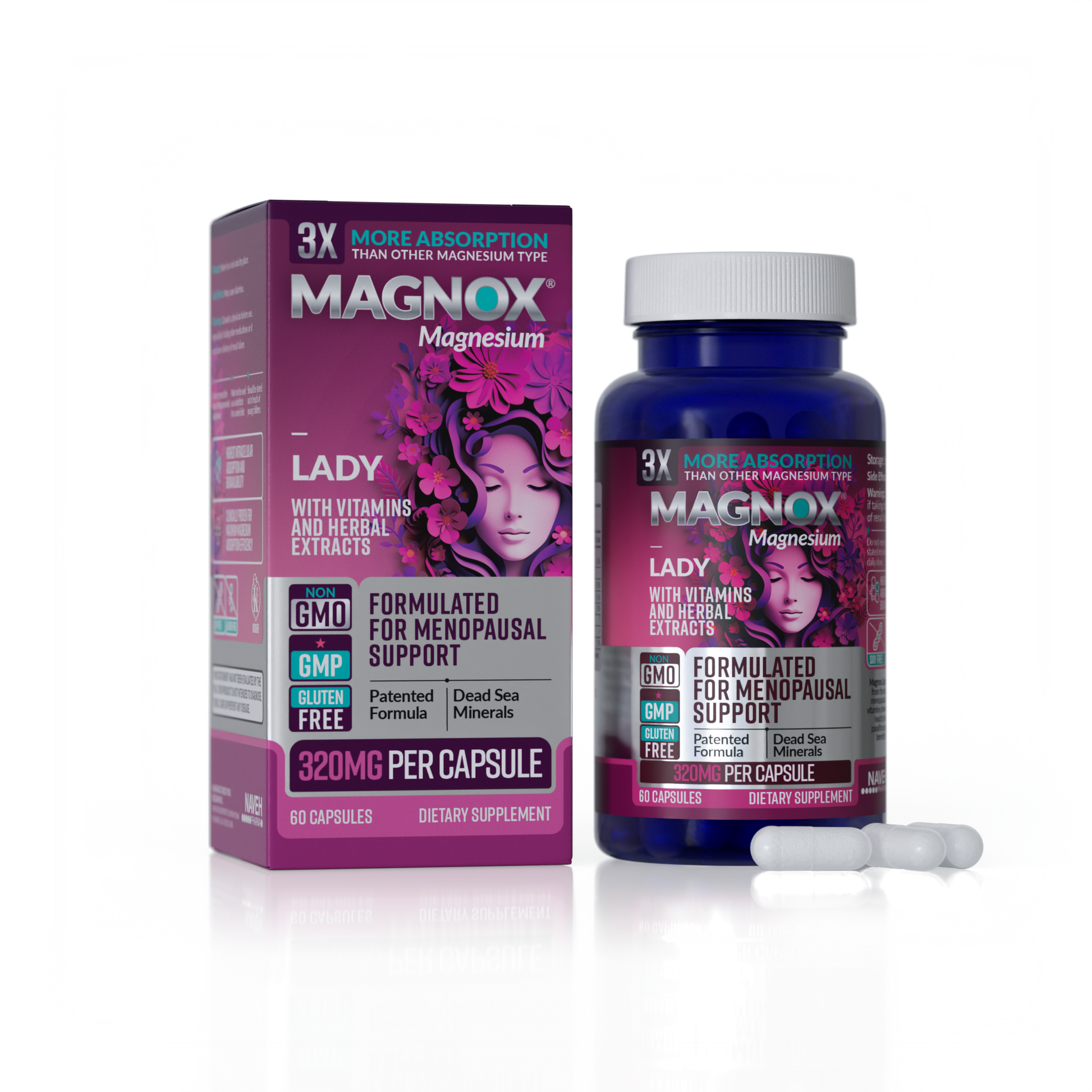 Magnox Lady new - 60 Magnesium Capsules (Copy)